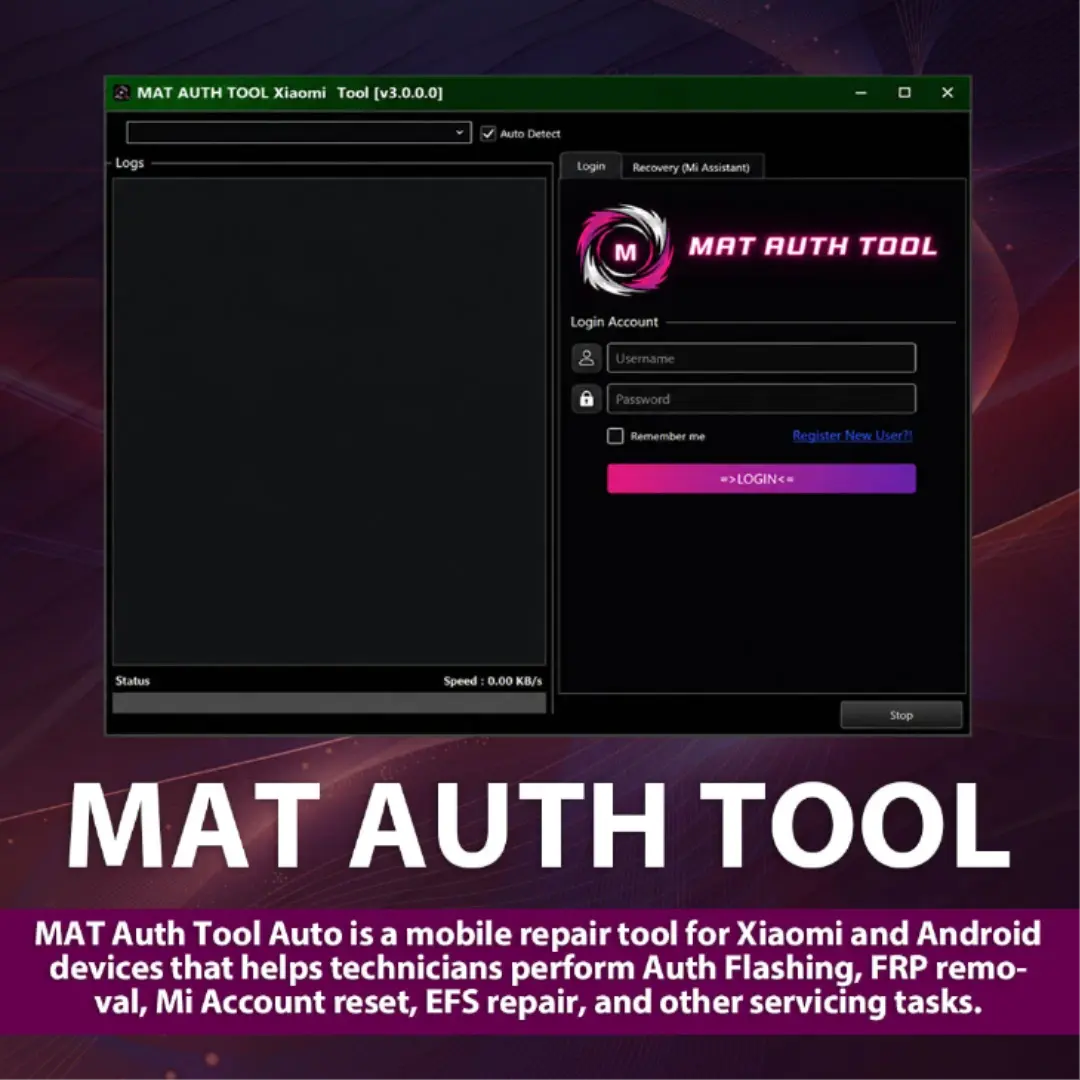 MAT AUTH TOOL AUTO API EXISTING USER Flash/EFS/Mi Cloud Credit