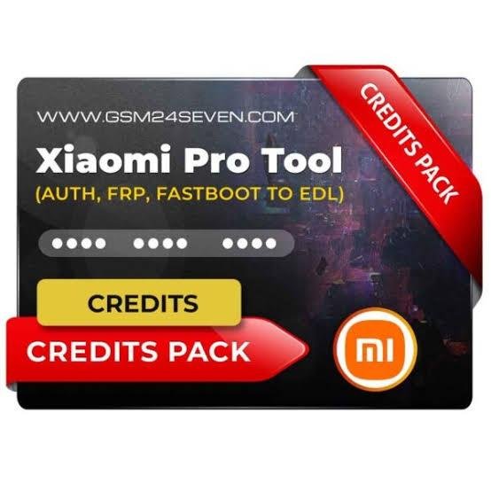 Xiaomi Pro Tool Credits (Auto Api) Credit Any Qnt (AUTH, FRP, FASTBOOT TO EDL)  (Auto Api) Source1